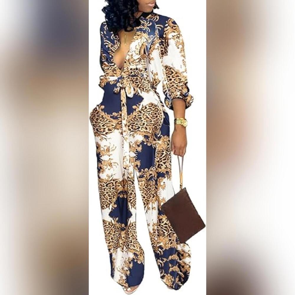 NWT SxCLub Elegant Long Streat Party Jumpsuit Pants with Belt, 2XL (20-22)